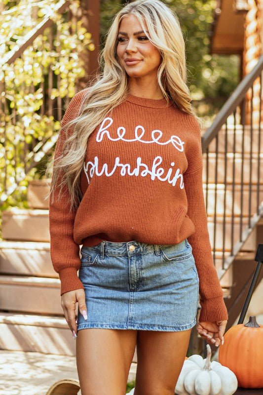 Hello Pumpkin Crewneck Sweater JUNIPER BLVD
