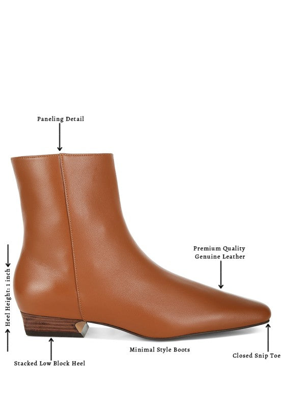 Obita Flared Heel Genuine Leather Boots Rag Company