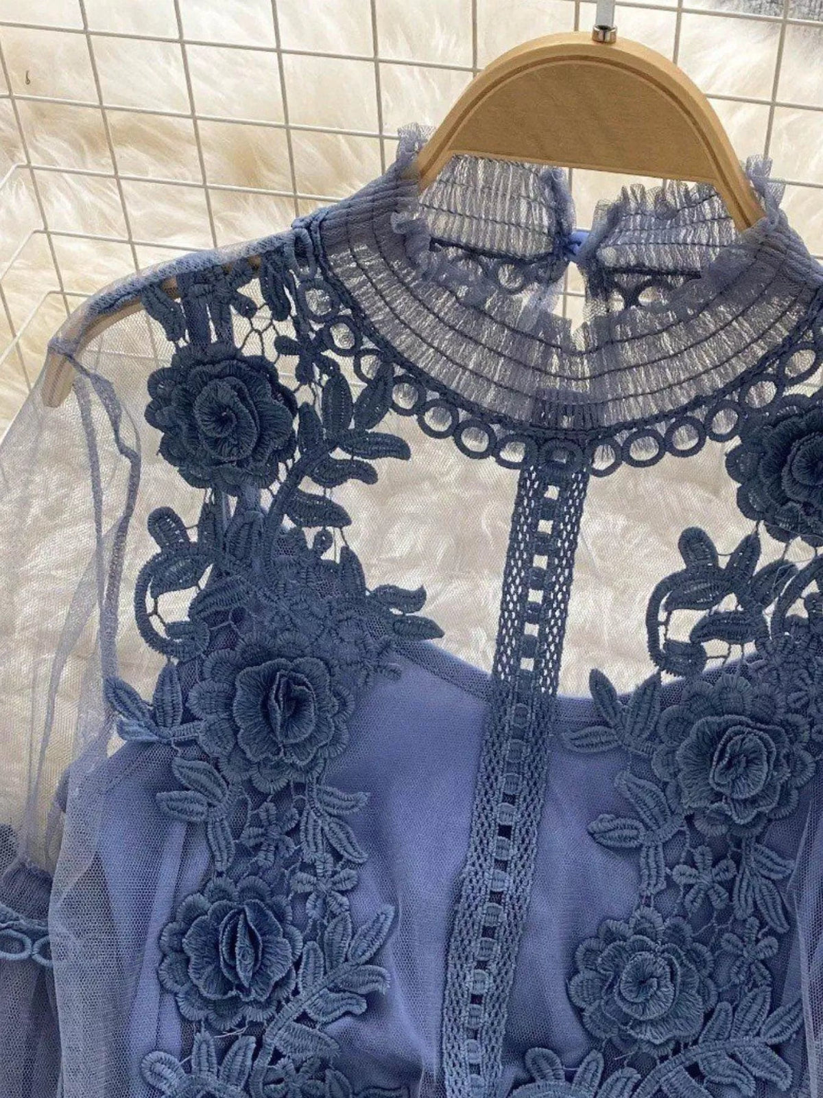 Floral Lace Blouse & Cami Set Trendsi
