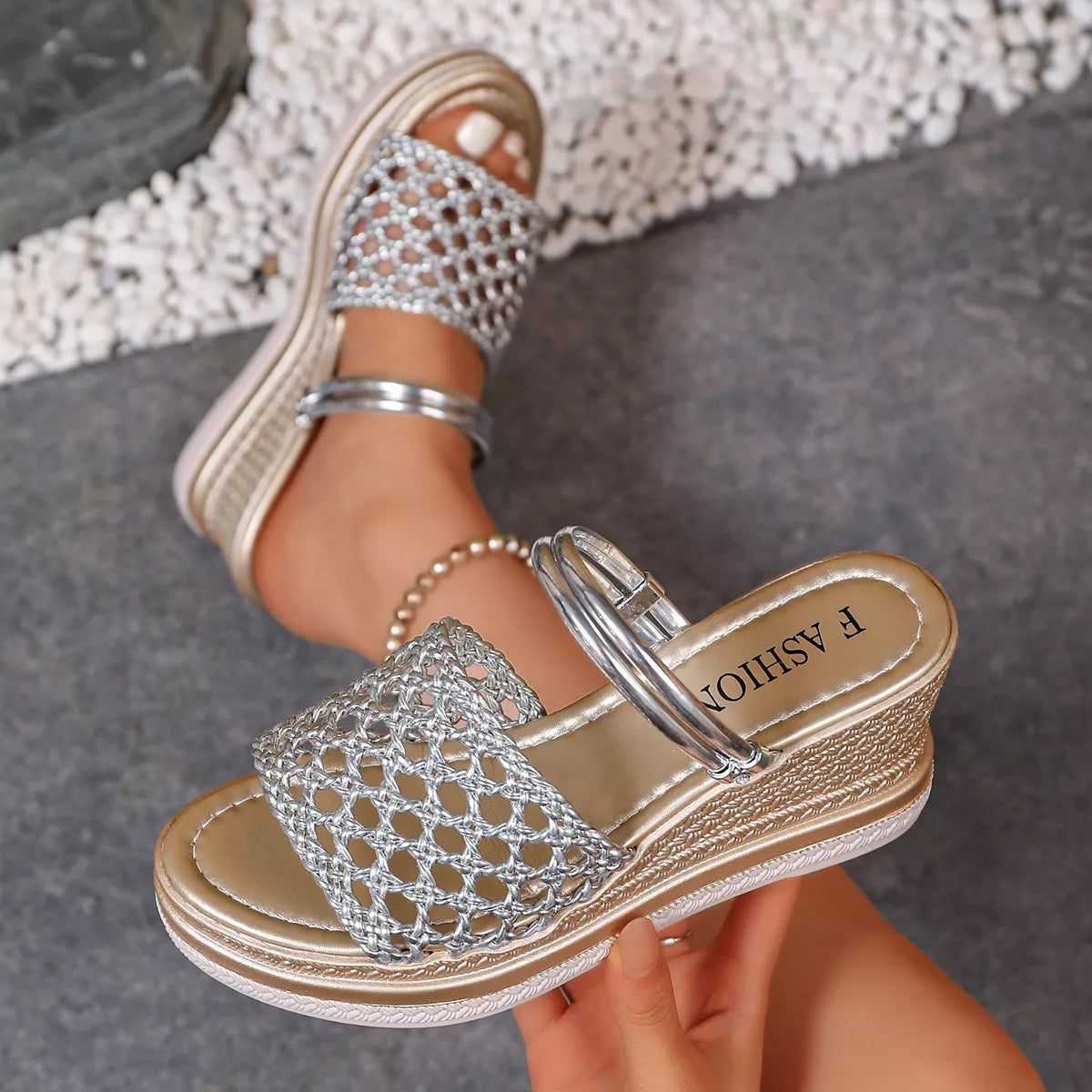 Open Toe Wedge Sandals Trendsi
