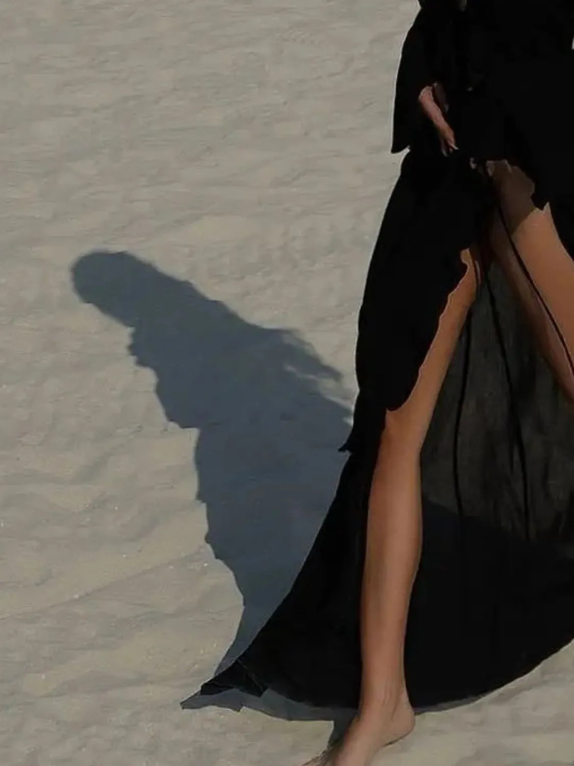 Ruffled Long Sleeve Cover-Up Dress Trendsi