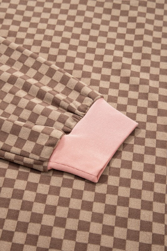 Checker Long Sleeve Pullover and Shorts Set JUNIPER BLVD