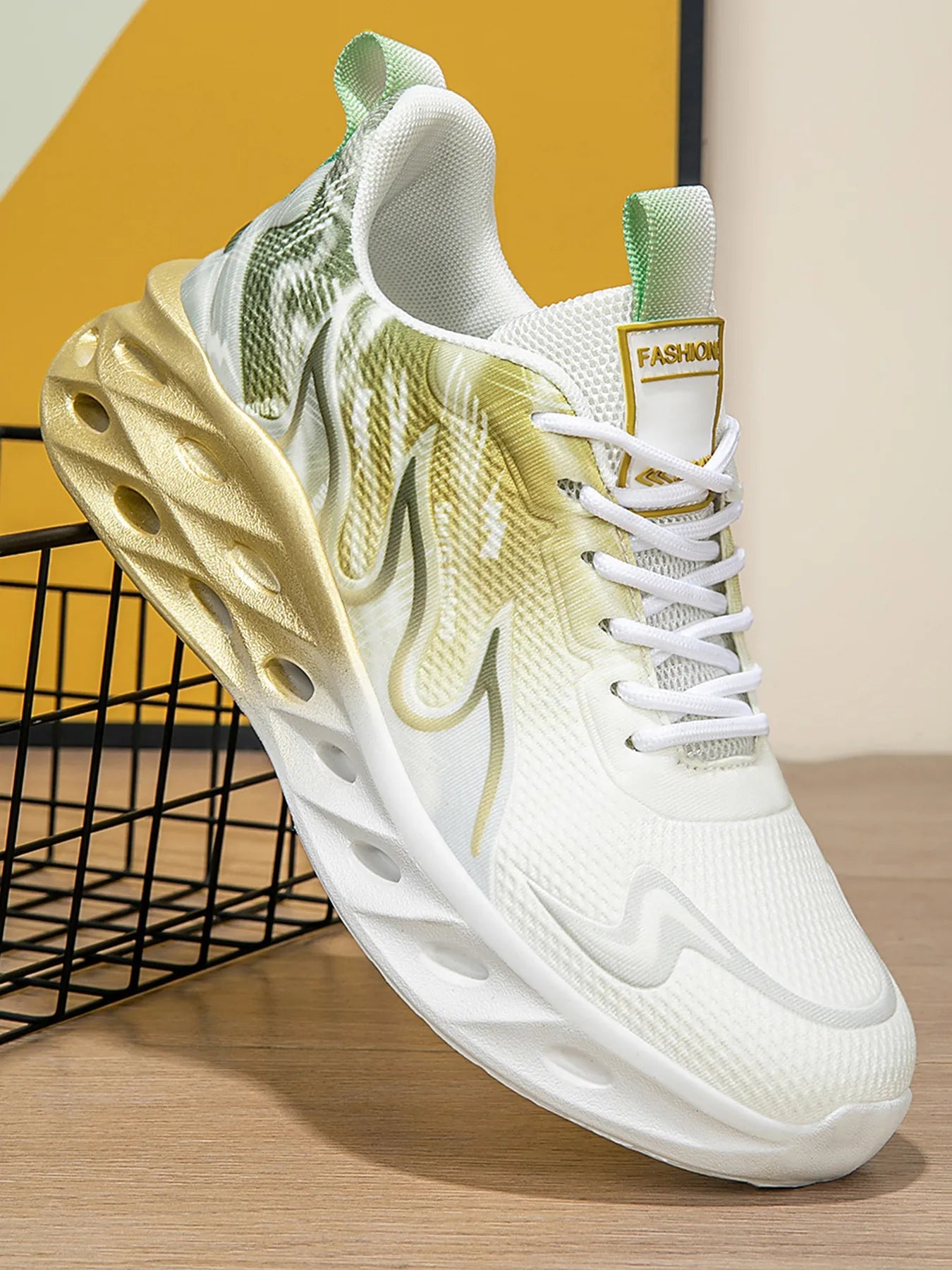 Round Toe Lace Up Mesh Athletic