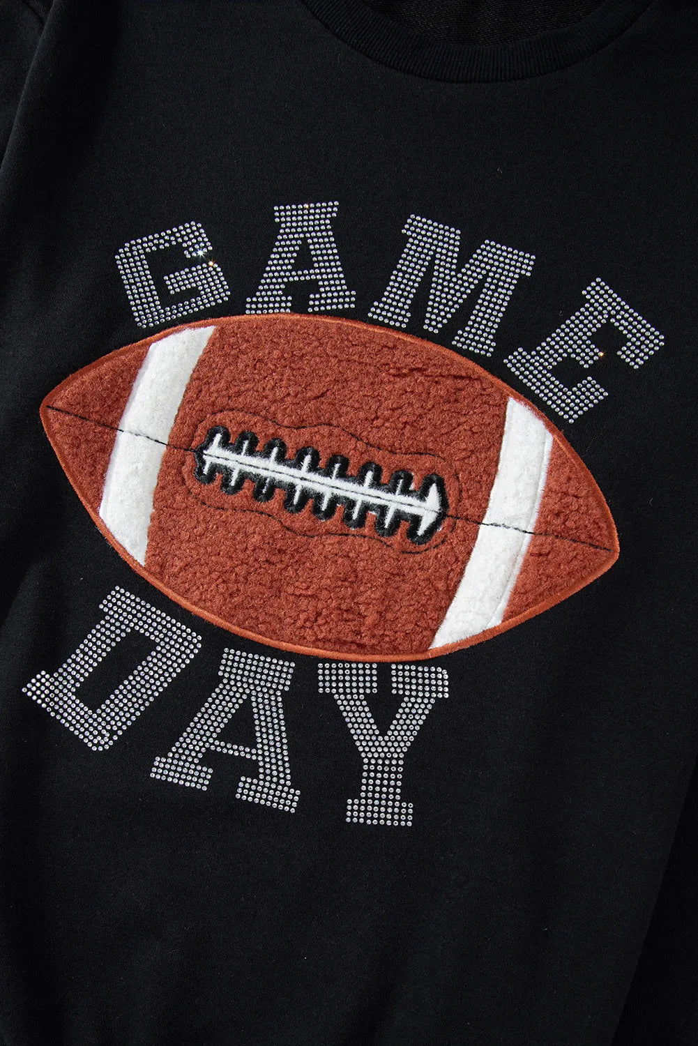 GAME DAY Football Round Neck Long Sleeve Top and Shorts Set Trendsi