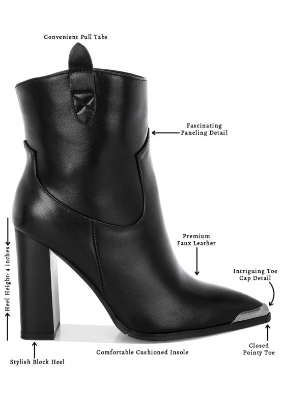 Hatter Pointed Toe Faux Leather Boots Rag Company