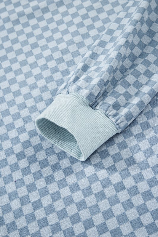 Checker Long Sleeve Pullover and Shorts Set JUNIPER BLVD