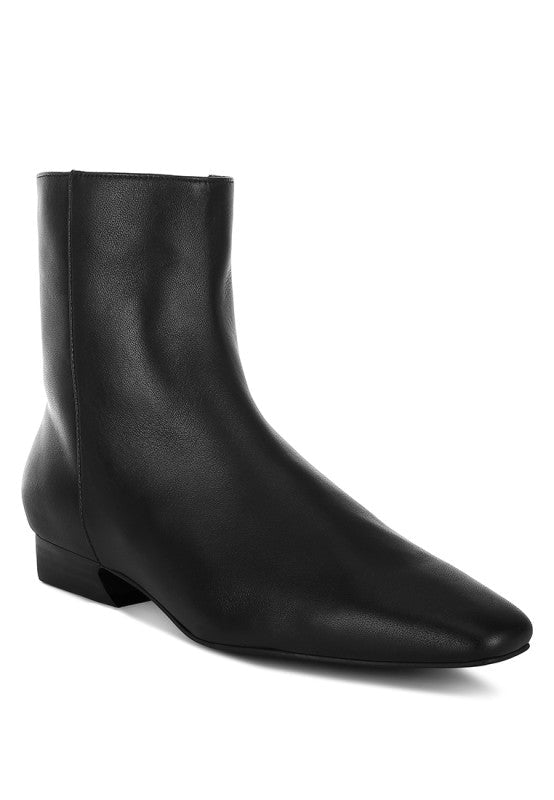 Obita Flared Heel Genuine Leather Boots Rag Company