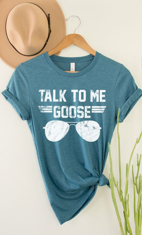 Talk to Me Goose White Ink Graphic Tee Kissed Apparel
