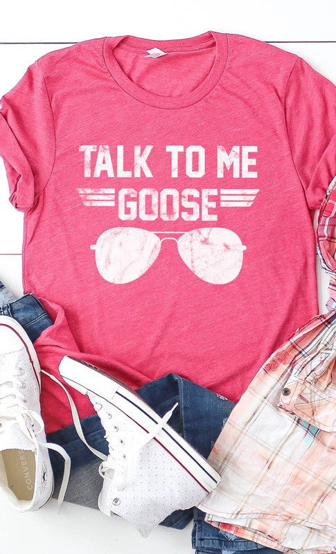 Talk to Me Goose White Ink Graphic Tee Kissed Apparel