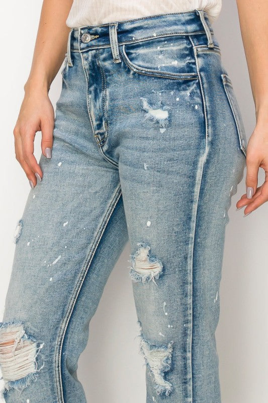 AT1050STM High Rise Distressed Straight Jeans Artemis Vintage