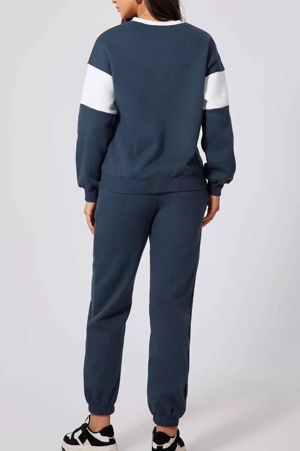 Drop Shoulder Loose Sweatshirt and Joggers Active Set Trendsi