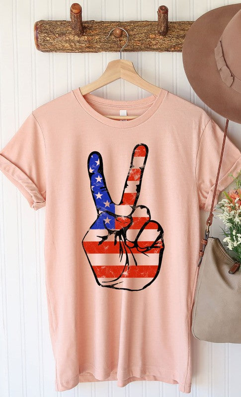American Peace Sign Graphic Tee Kissed Apparel