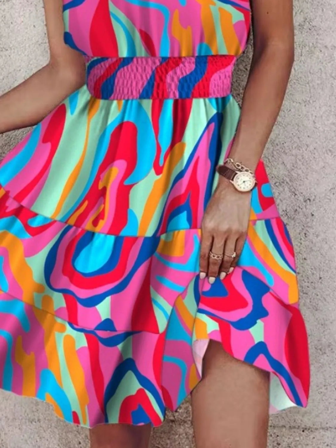 Paisley Print Halter Neck Mini Dress Trendsi