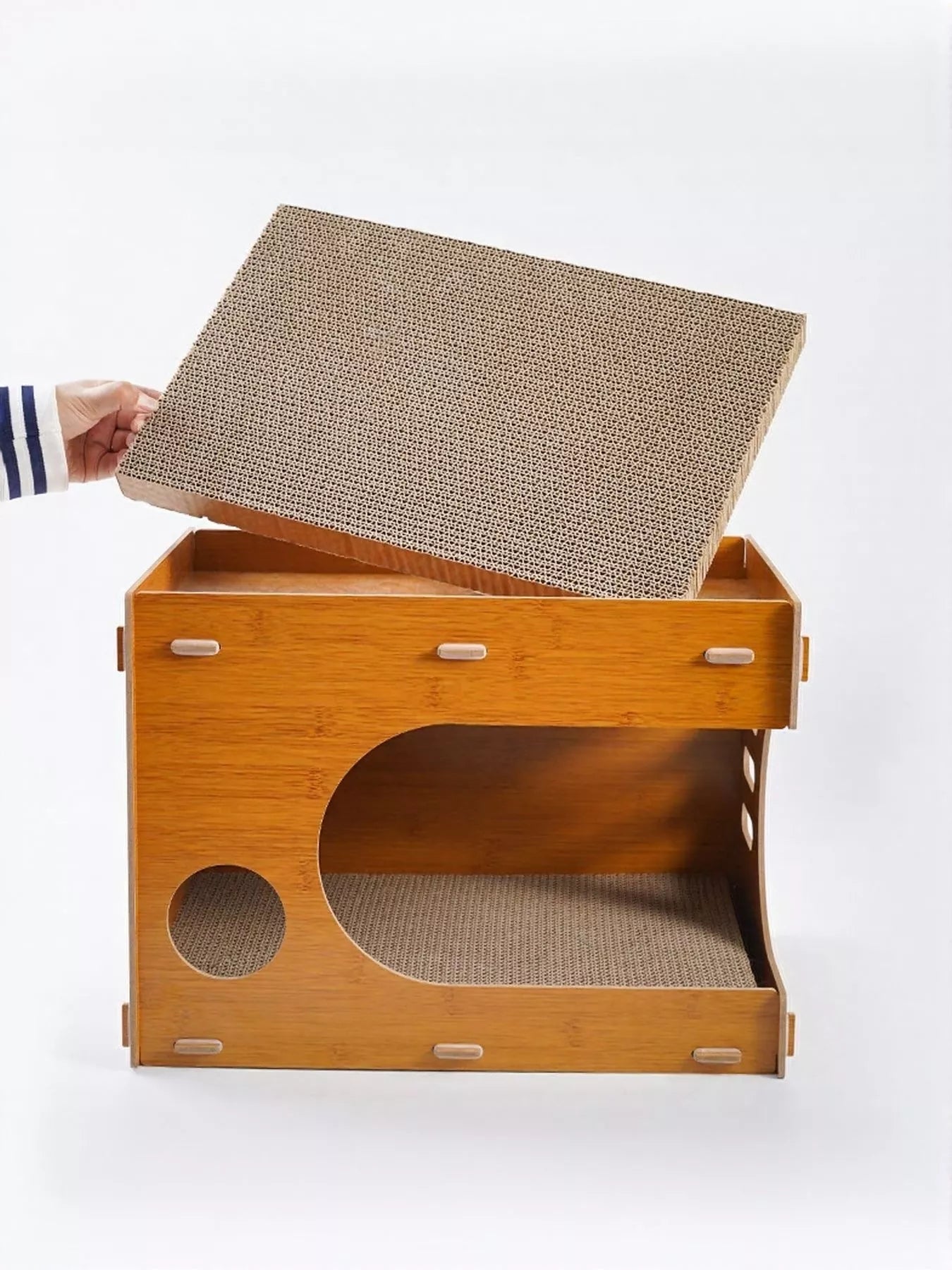 Wooden Corrugated Paper Cat House Trendsi