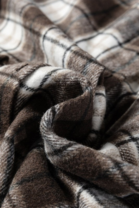 Plaid Flannel Chest Pocket Boyfriend Shacket JUNIPER BLVD