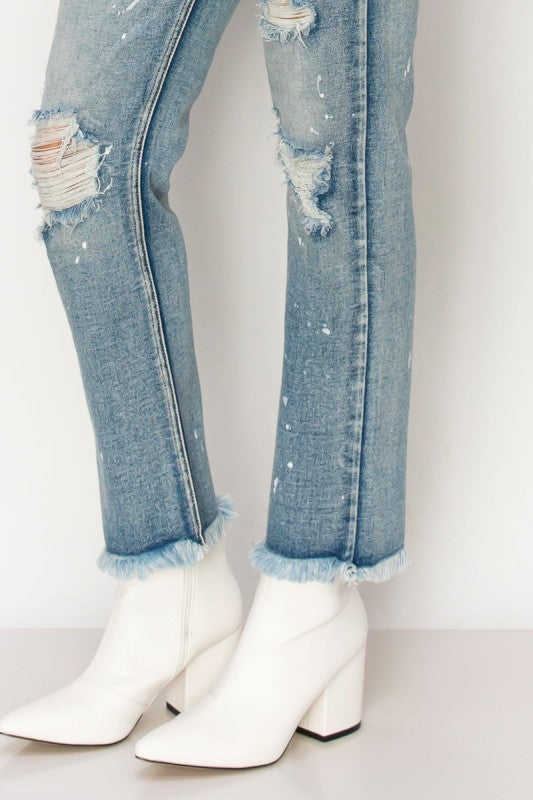 AT1050STM High Rise Distressed Straight Jeans Artemis Vintage