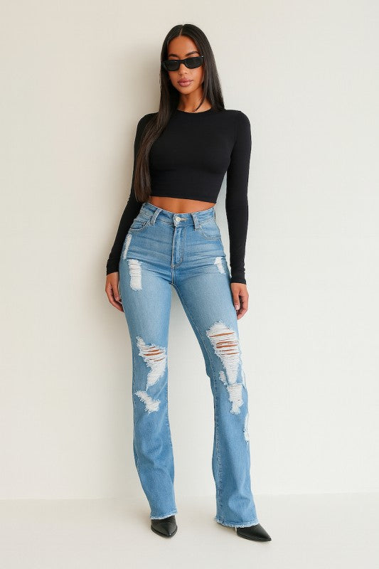 Premium USA Denim Bootcut Jean High Rise Luckygirlsclothingcompany.com