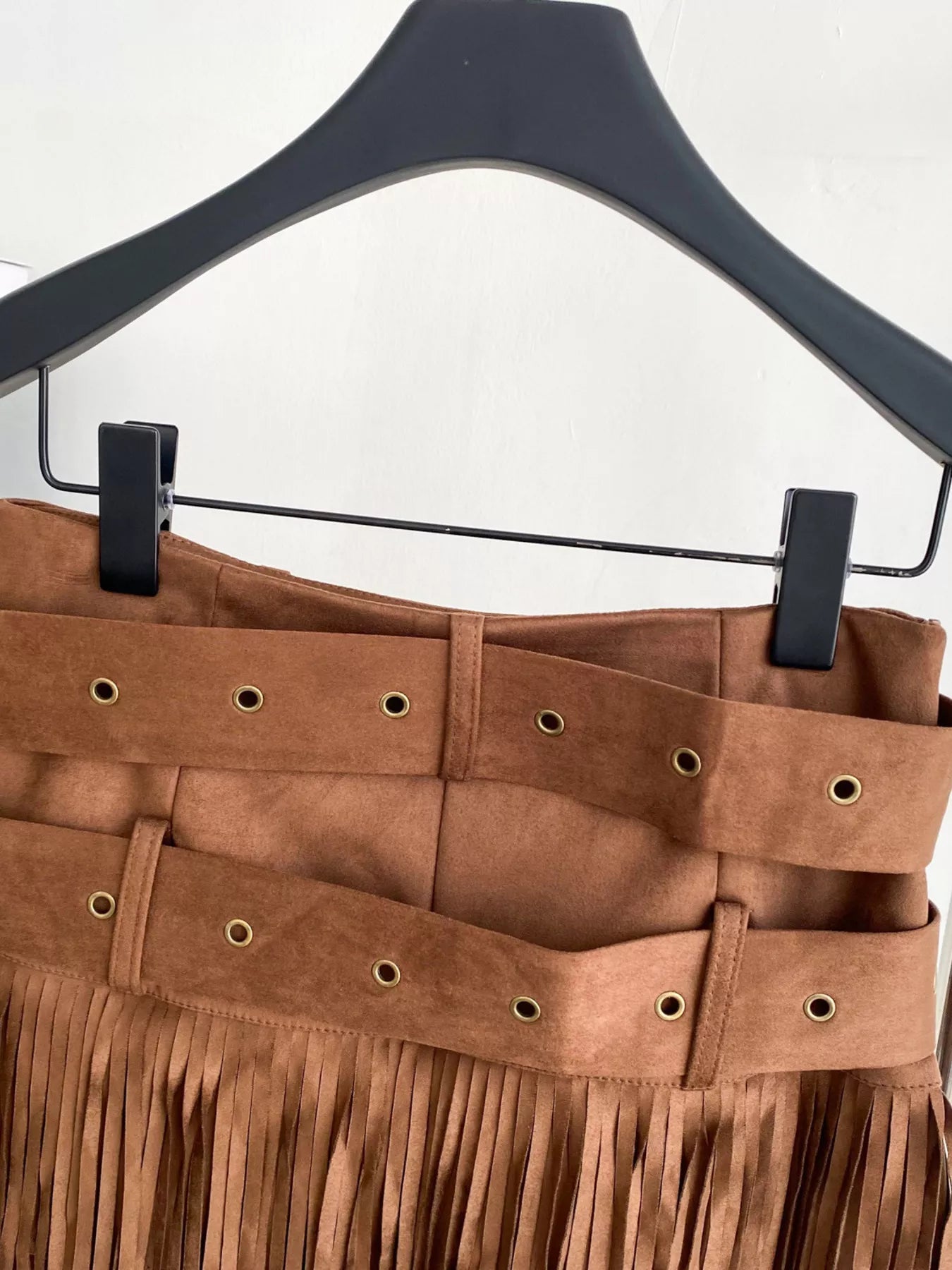 Fringe Belted Mini Skirt Luckygirlsclothingcompany.com