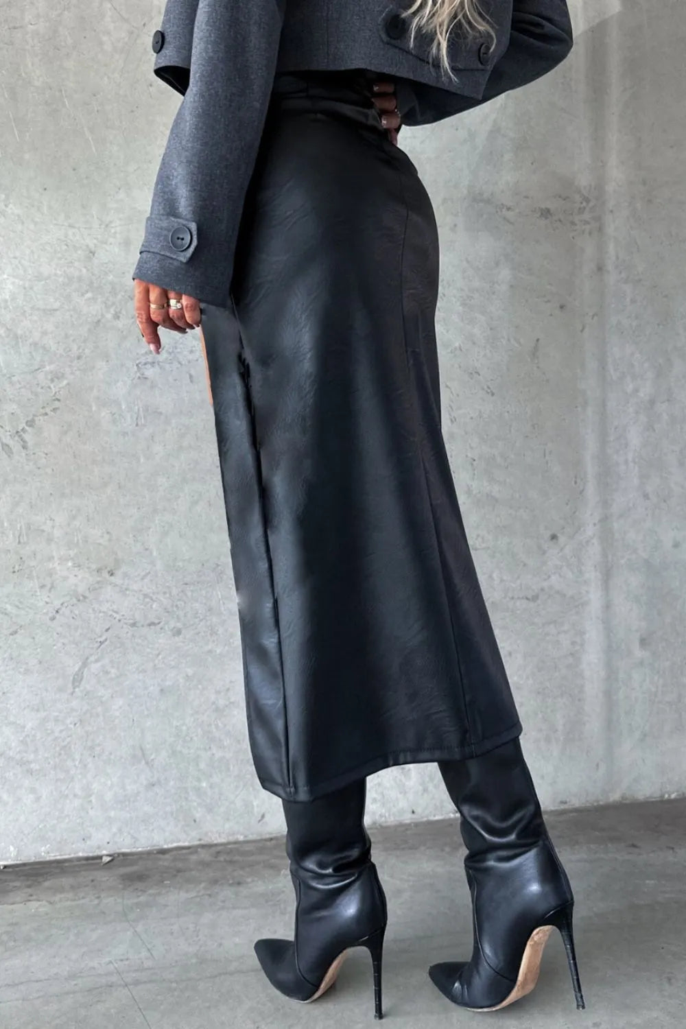 Slit Midi Skirt with Pockets Trendsi