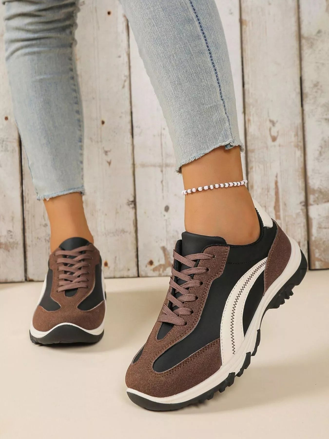 Contrast Lace Up Athletic Trendsi