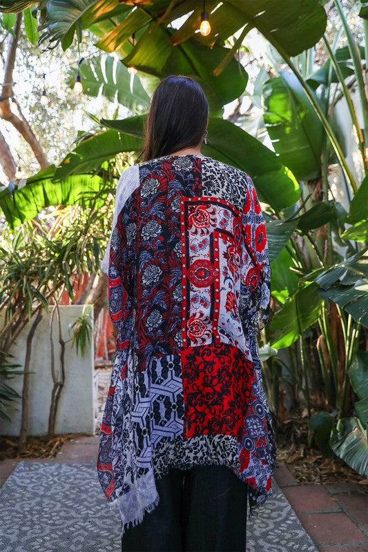 Boho Floral Patchwork Kimono Leto Accessories