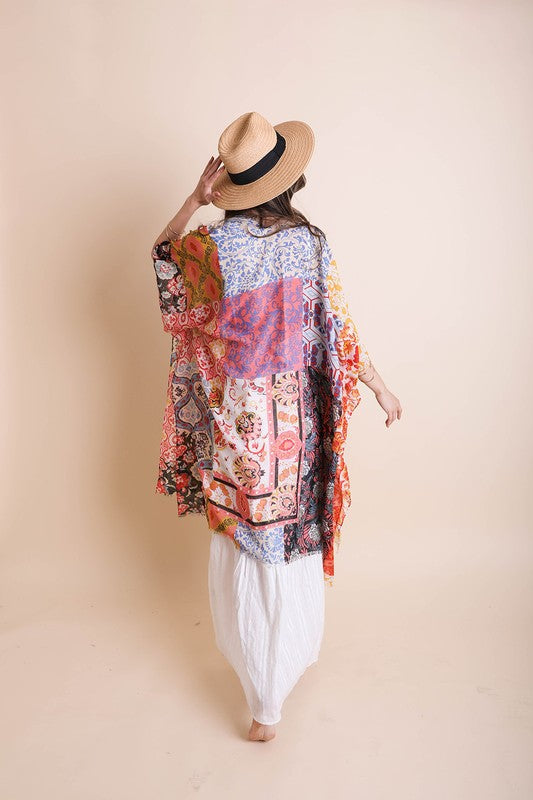 Boho Floral Patchwork Kimono Leto Accessories