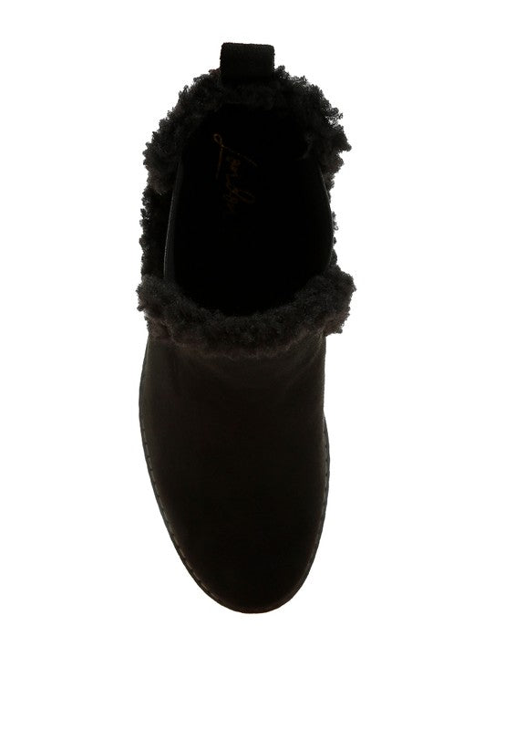 Thunderhoof Faux Fur Lined Chelsea Boots Luckygirlsclothingcompany.com