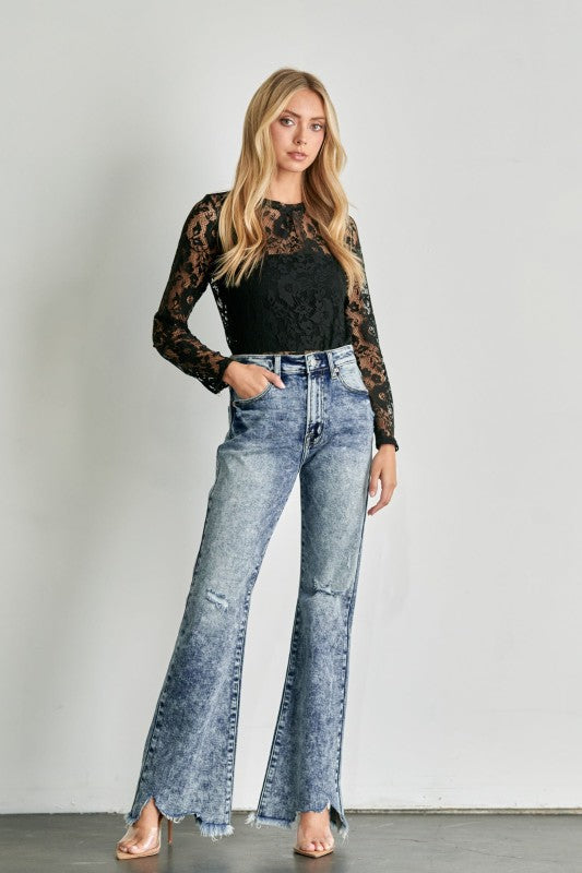 AT1078FLM High Rise Stretch Flare Jeans Artemis Vintage