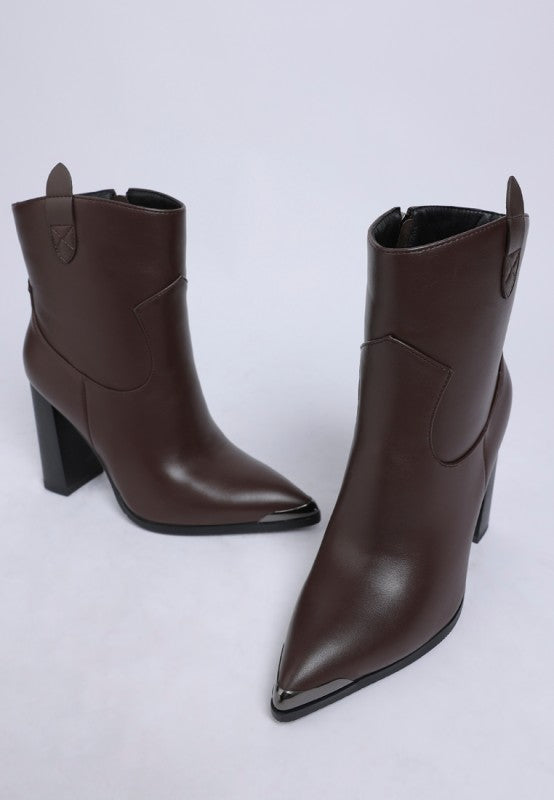 Hatter Pointed Toe Faux Leather Boots Rag Company