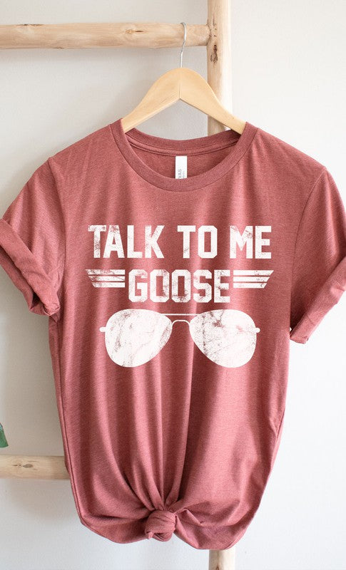 Talk to Me Goose White Ink Graphic Tee Kissed Apparel