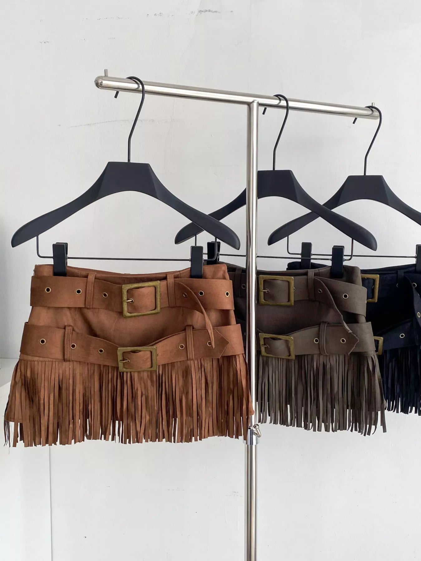 Fringe Belted Mini Skirt Luckygirlsclothingcompany.com