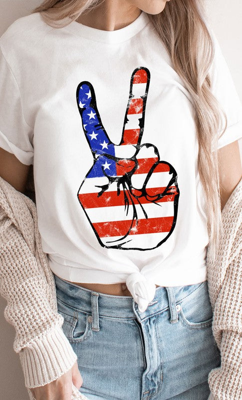 American Peace Sign Graphic Tee Kissed Apparel