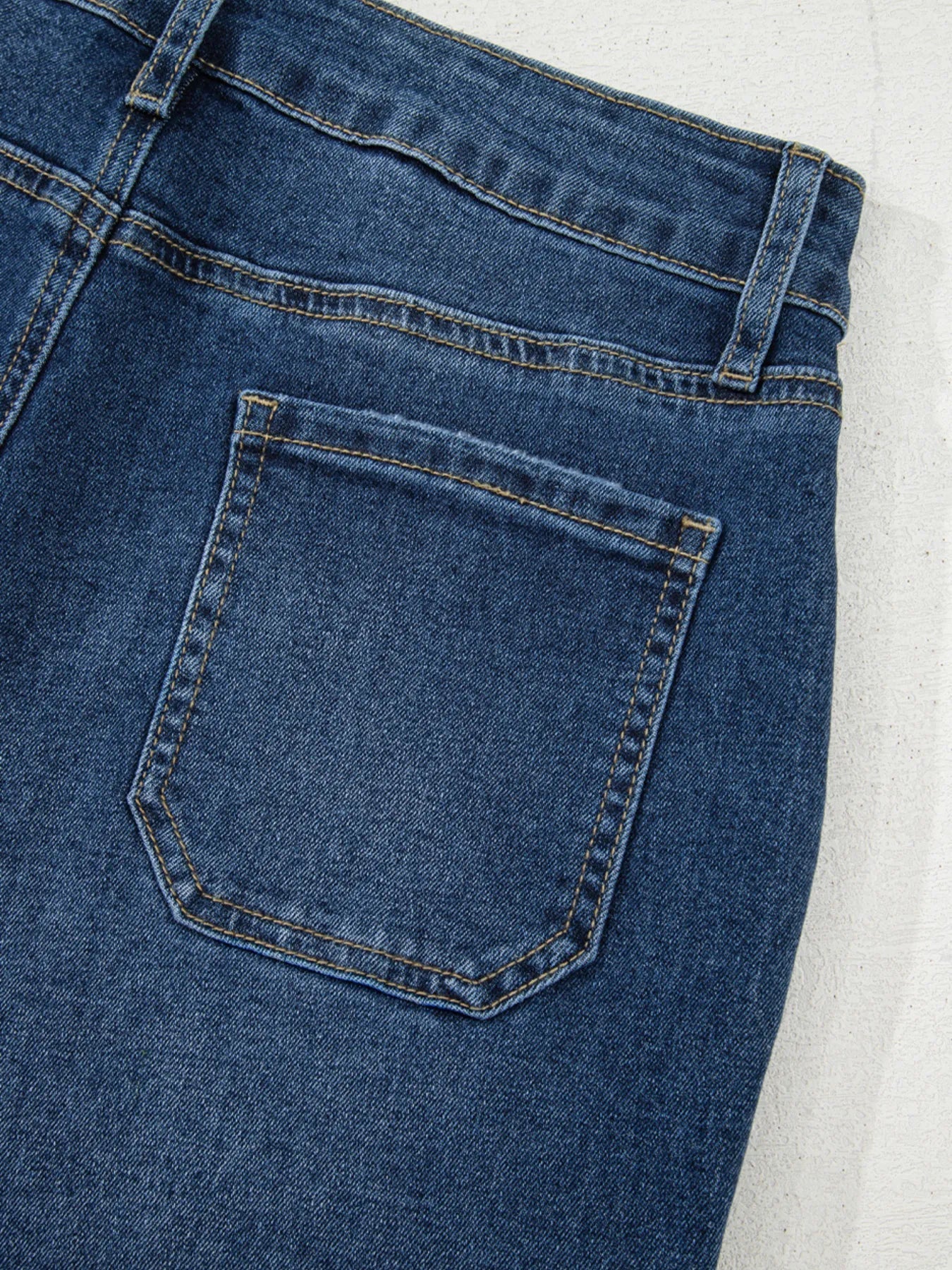 Cropped High Rise Wide Leg Jeans