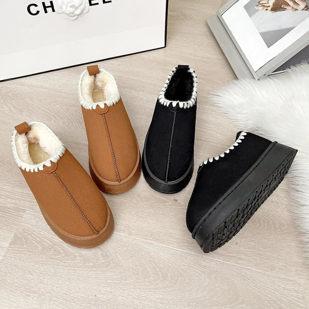 Fleece-Lined Winter Ankle Boots