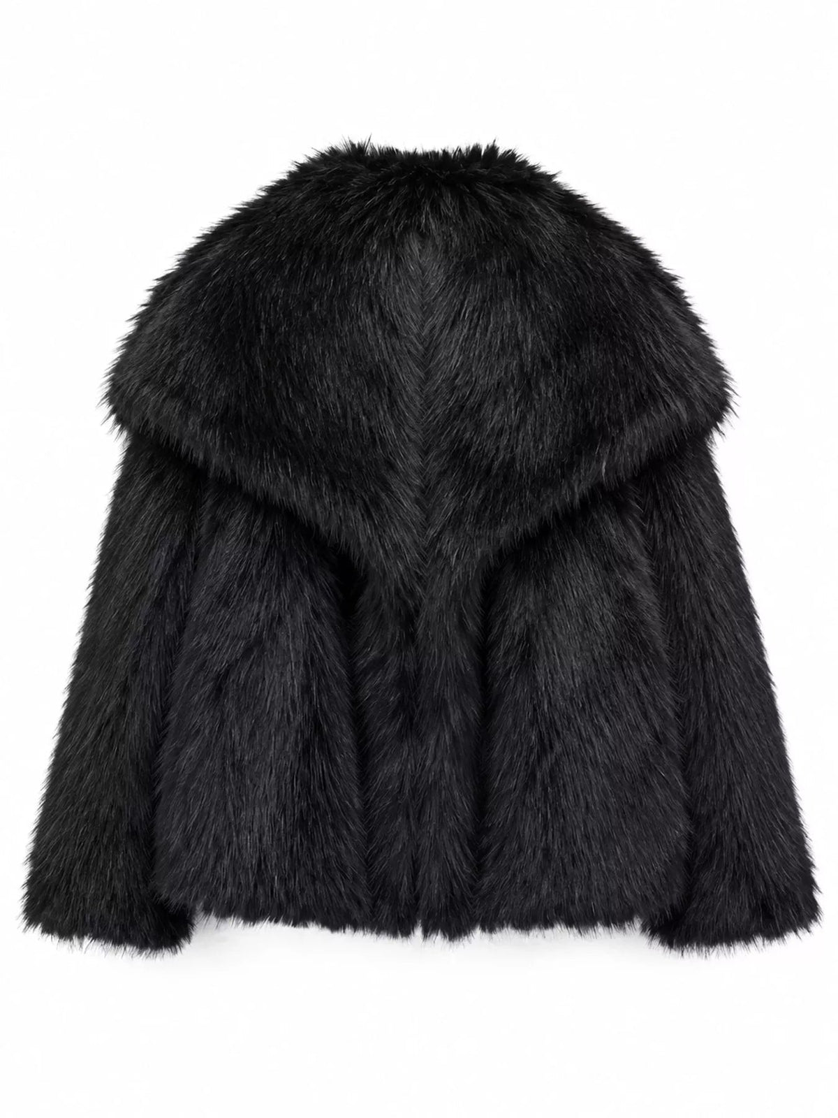 Fox Fur Collar Winter Outerwear Trendsi
