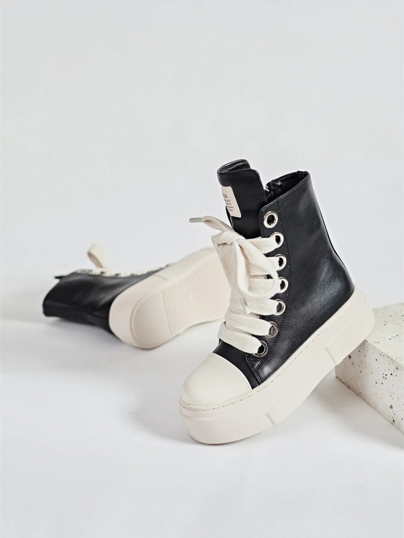 Platform Lace Up Contrast Sneakers