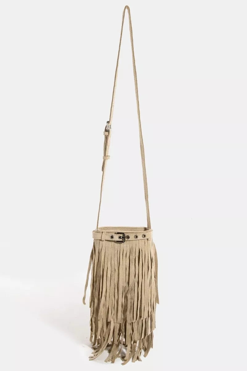 Fame Long Fringe Bucket Shoulder Bag Trendsi