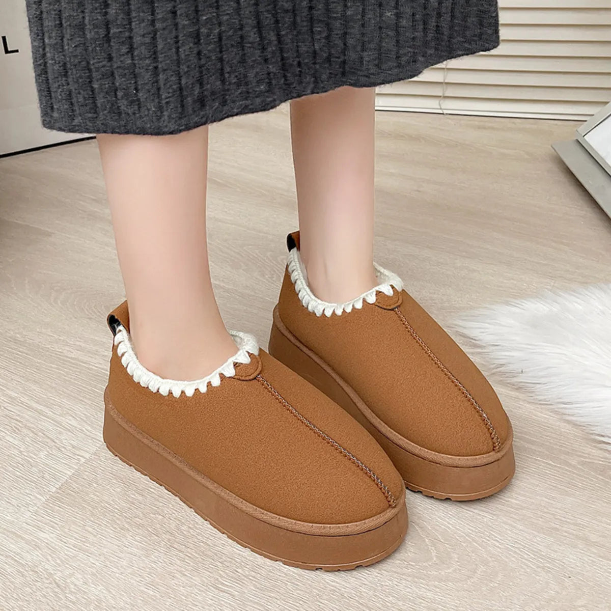 Fleece-Lined Winter Ankle Boots