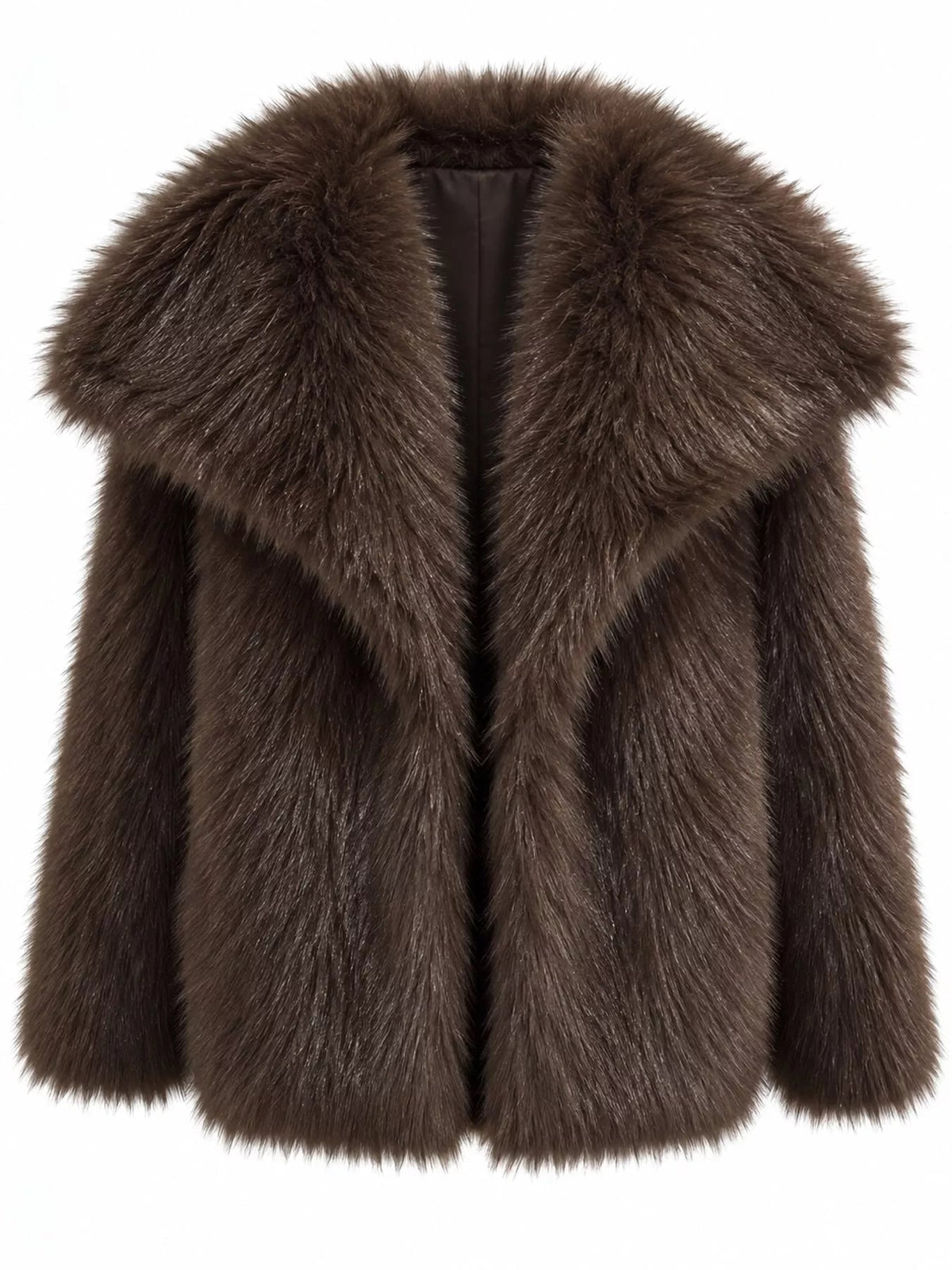 Fox Fur Collar Winter Outerwear Trendsi