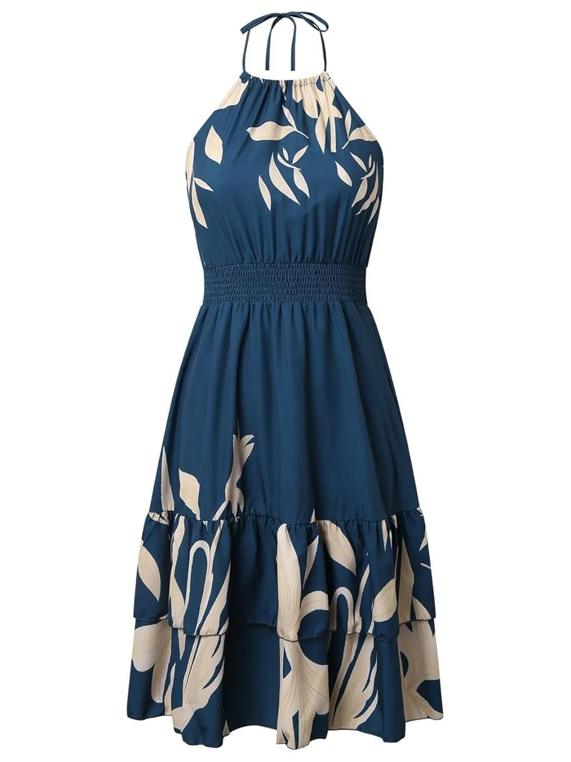 Paisley Print Halter Neck Mini Dress Trendsi