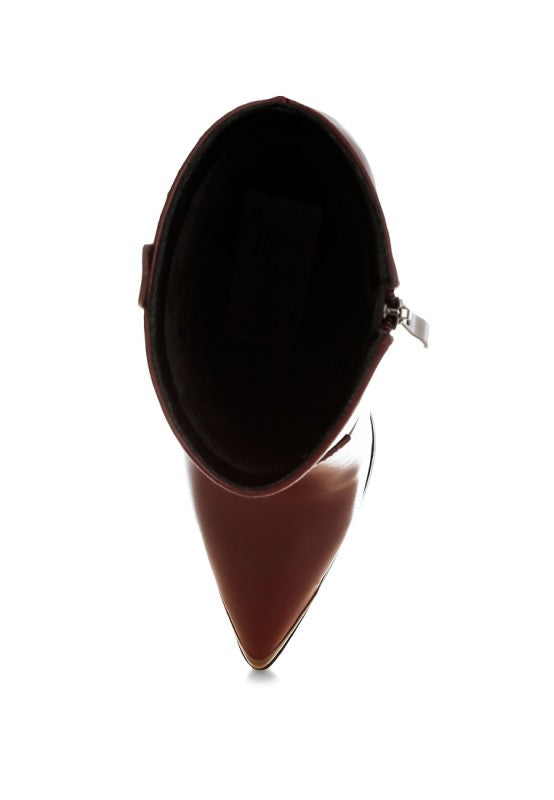 Hatter Pointed Toe Faux Leather Boots Rag Company