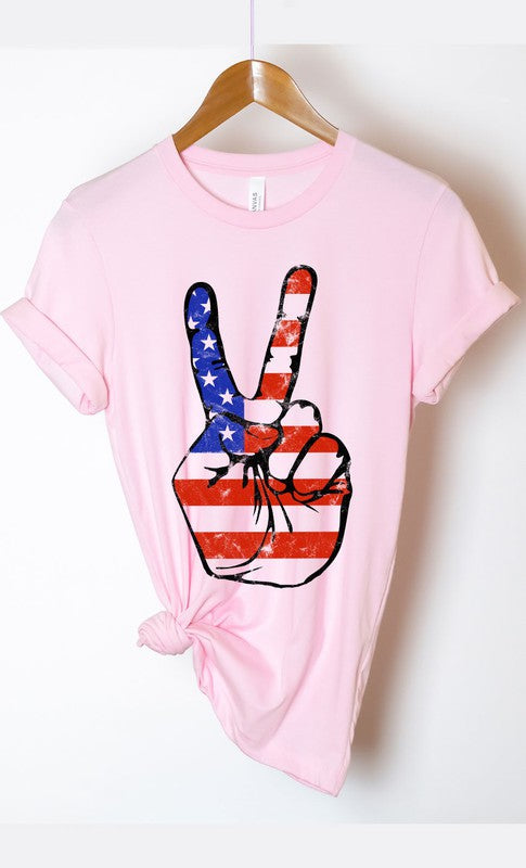American Peace Sign Graphic Tee Kissed Apparel