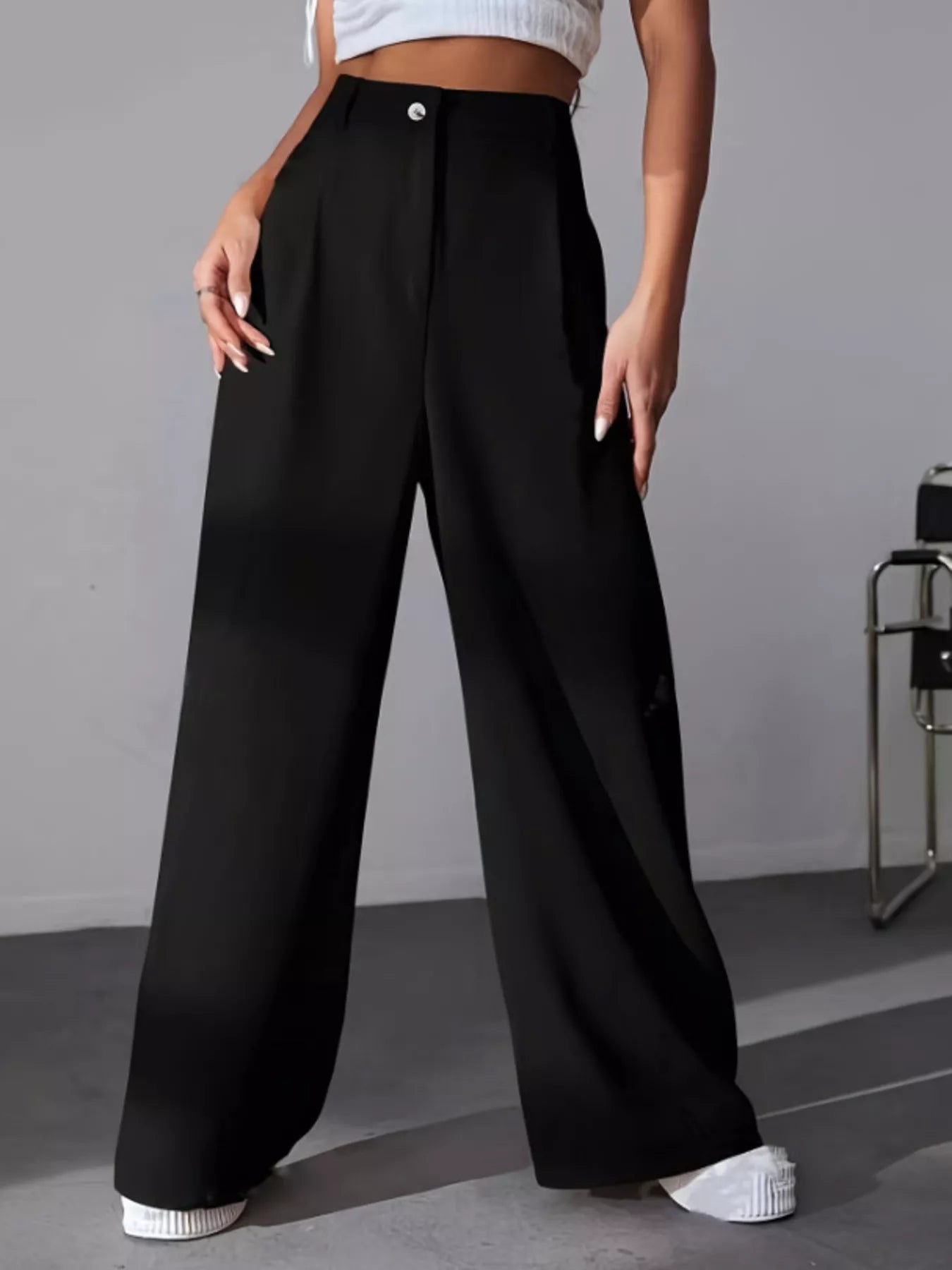 Wide Leg Pleated Pants Luckygirlsclothingcompany.com