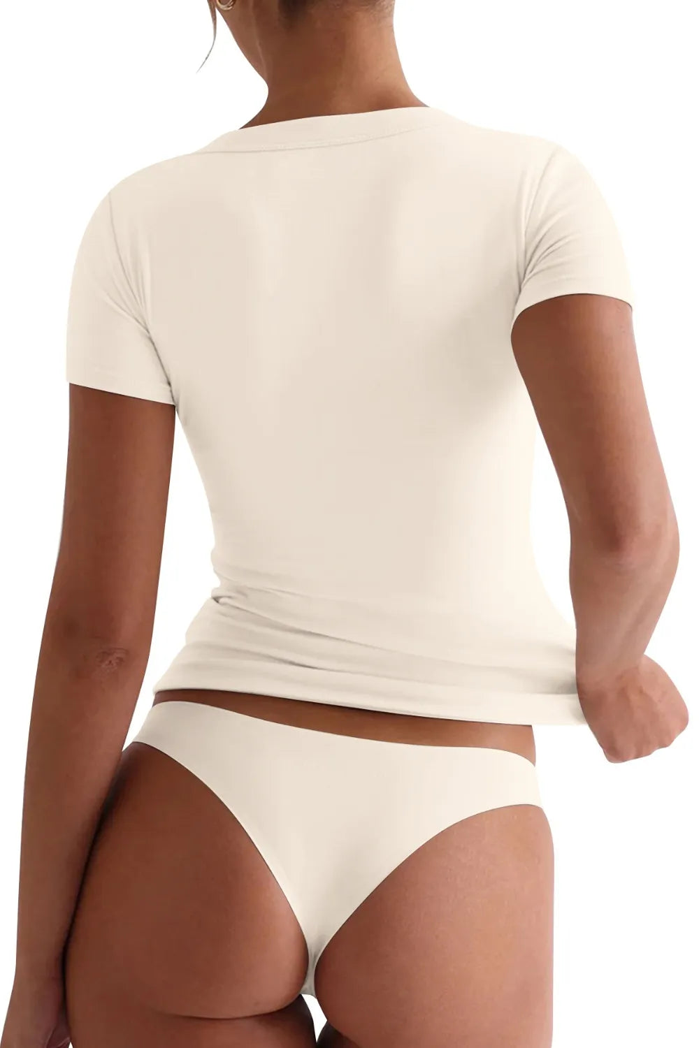 Lovelet Scoop Neck Short Sleeve T-Shirt Trendsi