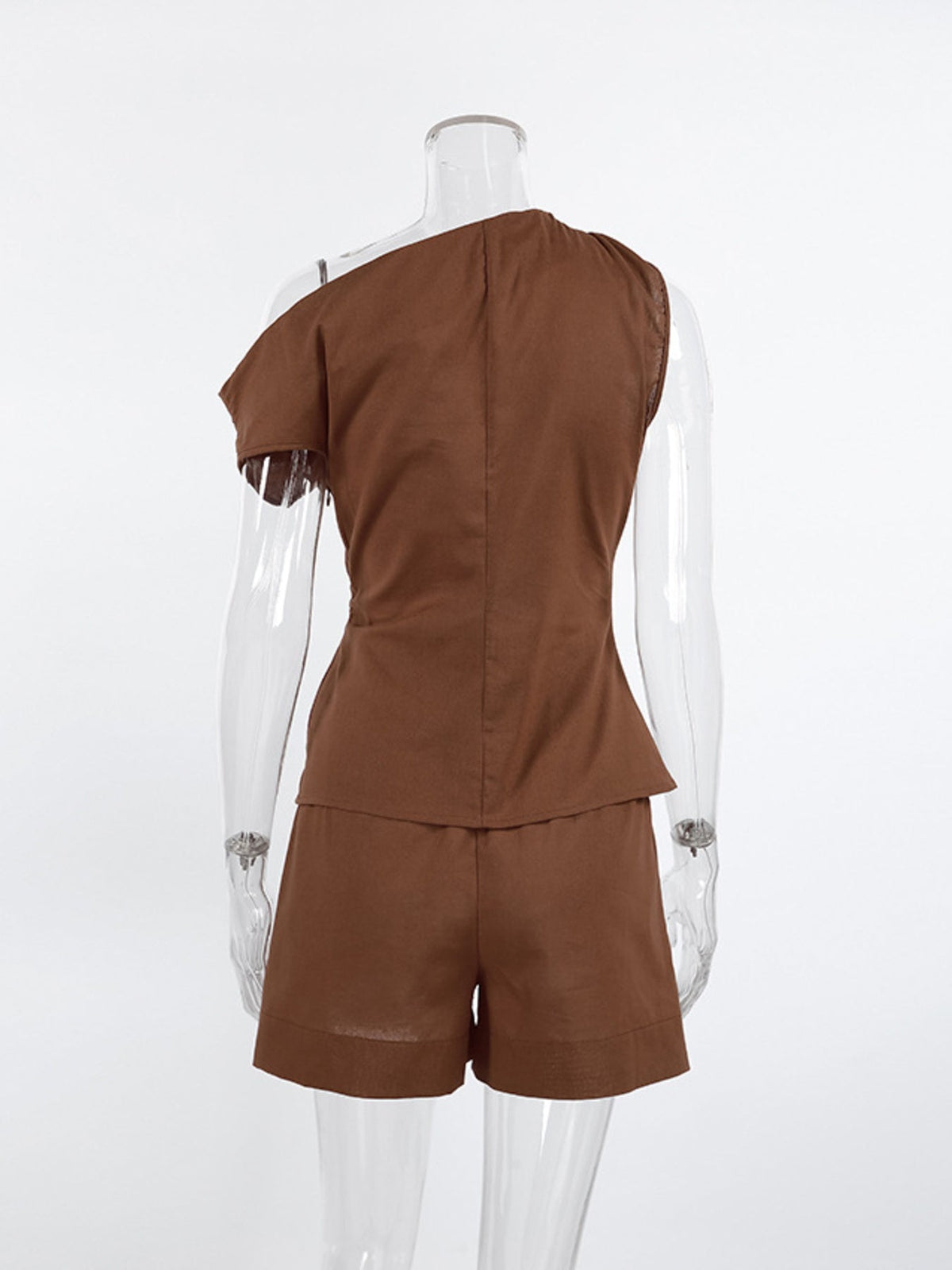One-Shoulder Top and Shorts Set Trendsi
