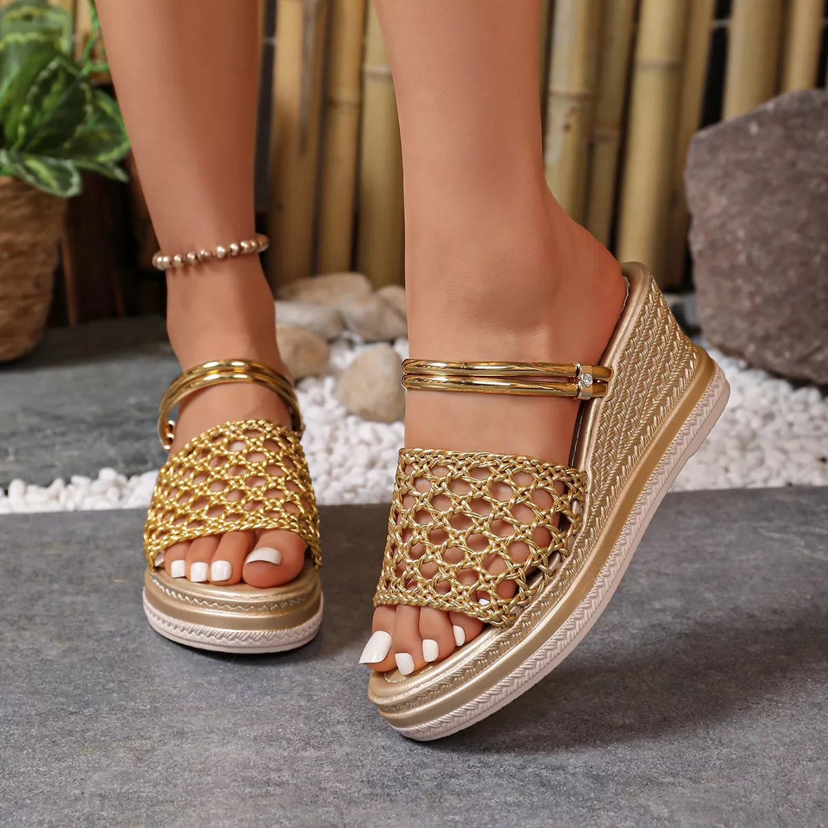 Open Toe Wedge Sandals Trendsi