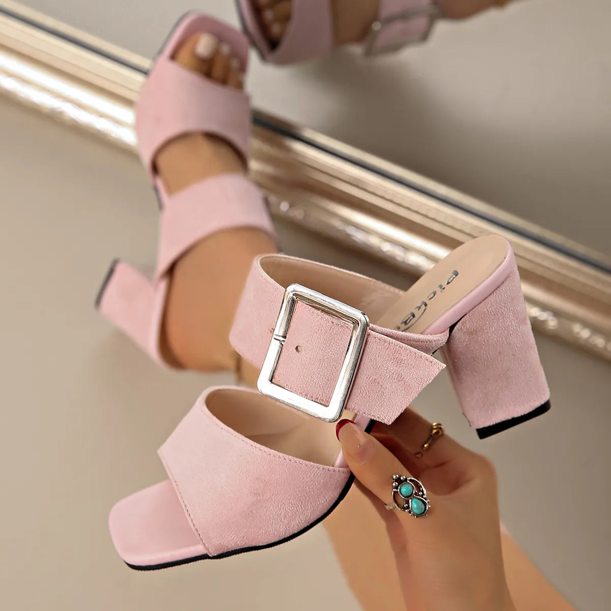 Open Toe Block Heels Sandals Trendsi
