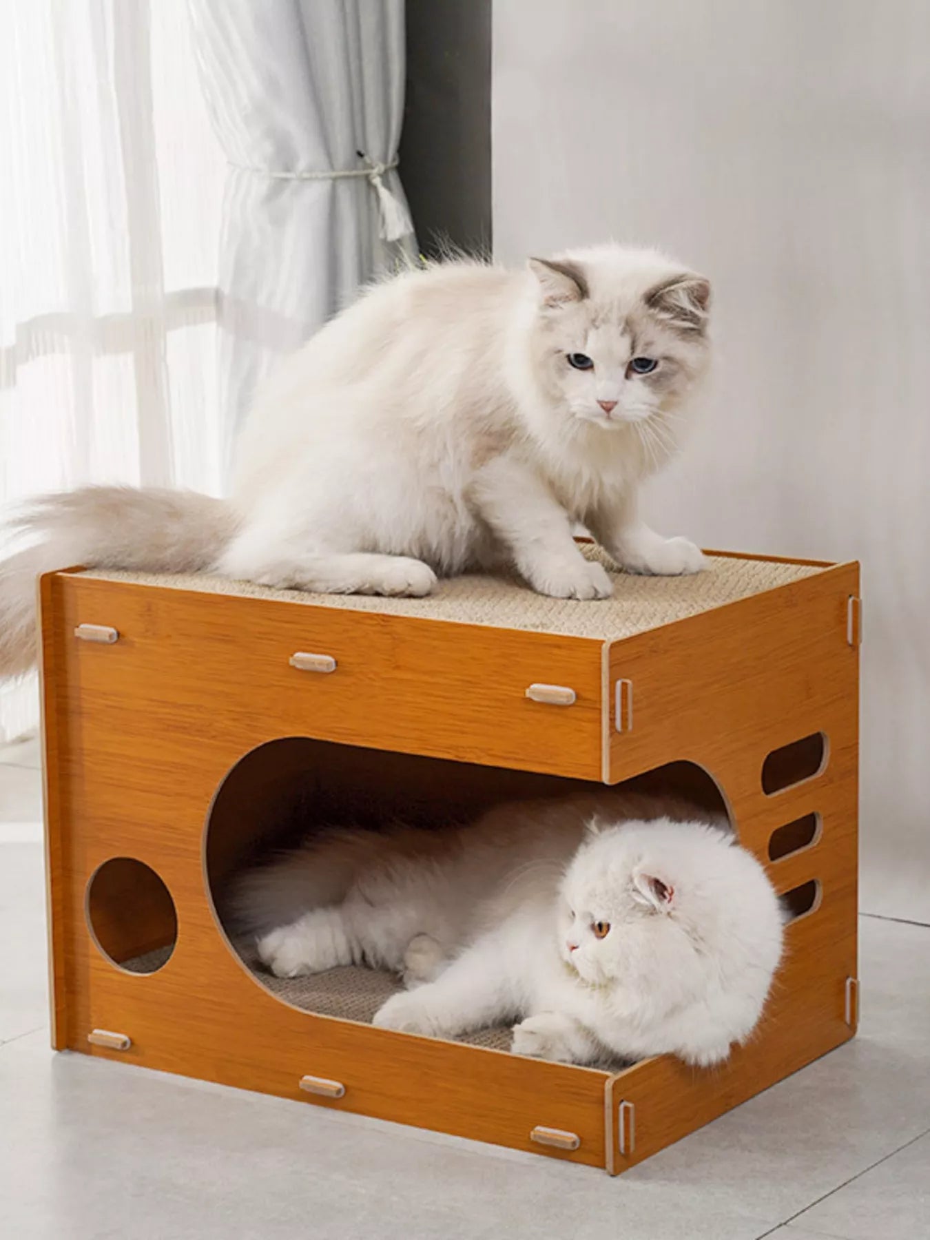 Wooden Corrugated Paper Cat House Trendsi