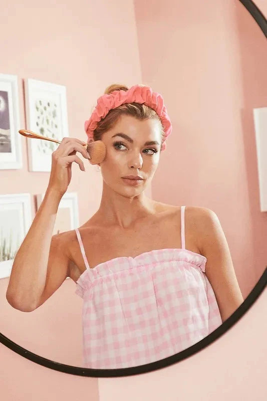 Lime 'N' Chili Gingham Ruffle Trim Cami and Shorts Pajama Set