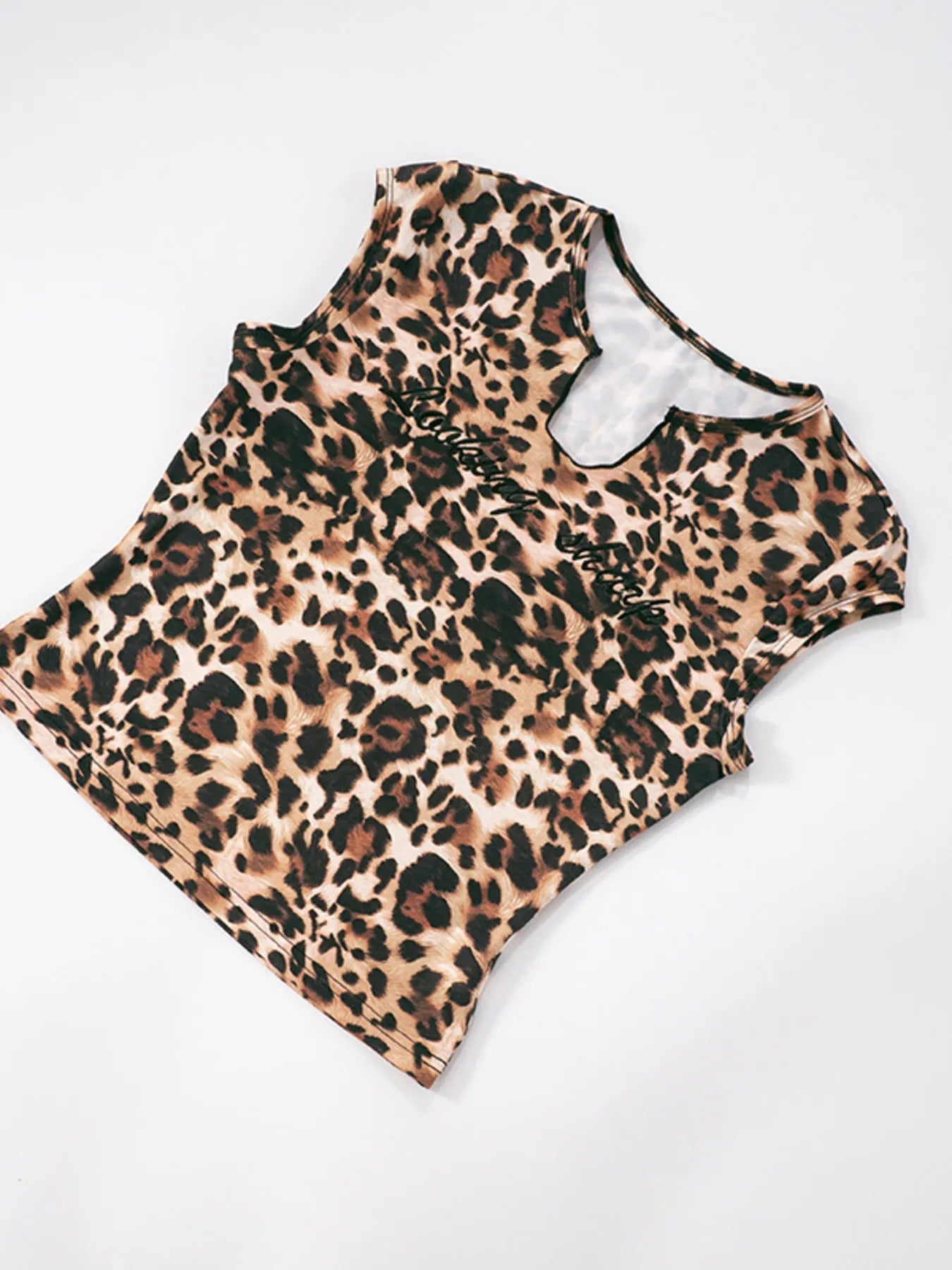 Leopard Print Notched Top and Shorts Set